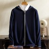 【康赛妮百分百纯山羊绒】开衫男12针连帽亲肤保暖开衫百搭外套 商品缩略图1