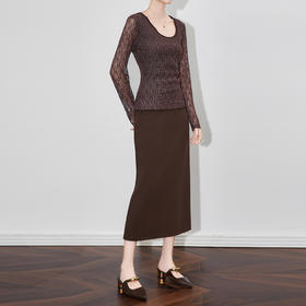 「高货wl」全新升级【铂金会员220/天猫289/差价69】(05730)洛诗琳气质开叉半身裙2025秋冬纯色百搭中长显瘦直筒裙女