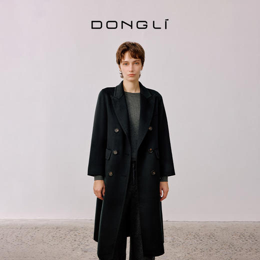 东黎 • 山羊绒女士秋冬长款西服领大衣 4A46 商品图1