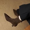 【预售5天】尖头高跟短靴女秋冬新款棕色麂皮绒面洋气裸靴弹力瘦瘦靴HB&8866 商品缩略图3