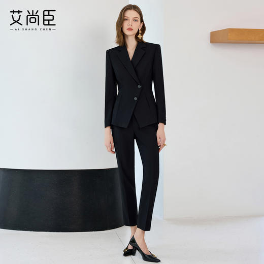艾尚臣黑色西装套装女秋正式场合端庄套装轻职场通勤穿搭西服外套 商品图3