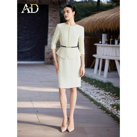 AD轻熟风气质假两件连衣裙女2025秋装新款轻奢高级感修身包臀裙 商品图1