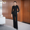 AD高级感穿搭一整套职业装2025新款春秋季黑色套装气质时尚阔腿裤 商品缩略图2