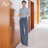 AD灯芯绒直筒裤女2025新款秋冬高级感气质衬衫两件套显瘦阔腿长裤 商品缩略图2