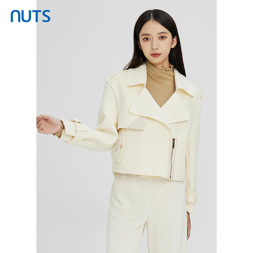 NUTS商场同款冬季新款时尚气质通勤百搭手工羊毛大衣女241154413 商品图7
