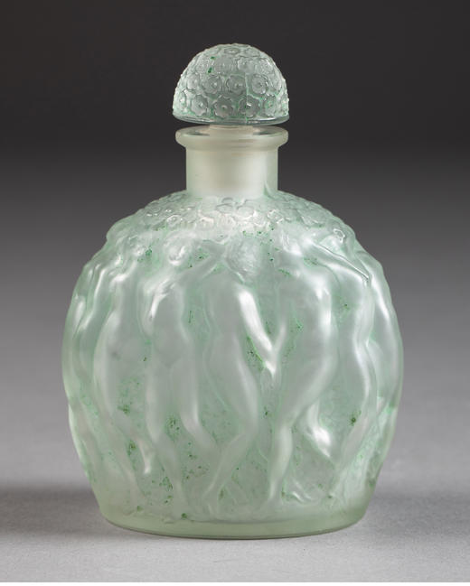 独角鹿西洋古董 1930年代法国水晶工坊莱俪LALIQUE为Molinard香水设计出品「Calendal」款浅绿色香水瓶 商品图4