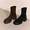 【云粉节】【思加图】BF楼思加图2025新款百搭弹力靴黑色瘦瘦靴中靴厚底增高女靴子Y2563吊牌价1890 商品缩略图1