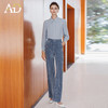 AD灯芯绒直筒裤女2025新款秋冬高级感气质衬衫两件套显瘦阔腿长裤 商品缩略图3