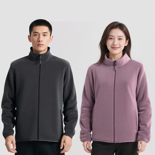 百媚生 男女款新品冬季奥粒绒外套上衣双面抓绒衣外套SPM2501 商品图1