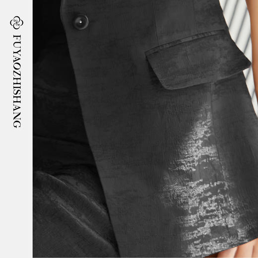 FUYAO扶摇 优雅松弛 秋季时尚套装女法式轻奢醋酸西装外套两件套 商品图2