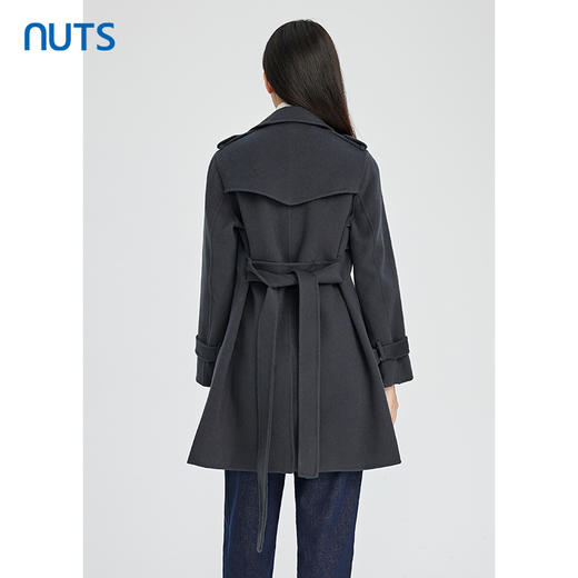 NUTS冬季新款气质修身时尚百搭中长款毛呢外套女241156099 商品图4
