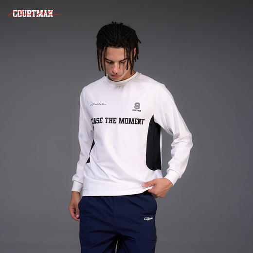 COURTMAN野球帝速干吸湿运动拼接长袖国潮宽松户外休闲情侣装T恤 商品图5