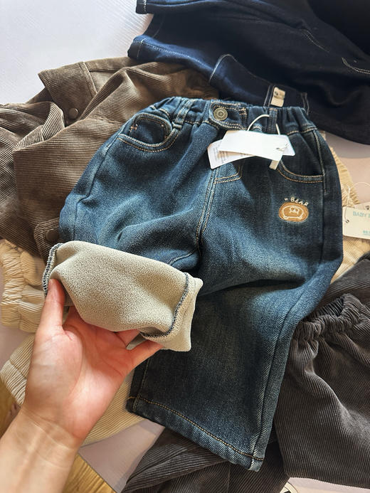 （小童码可以拍大一码）小熊加绒牛仔裤，贝蓓茵合作无数年的线下品牌！！真的好！！ 商品图0