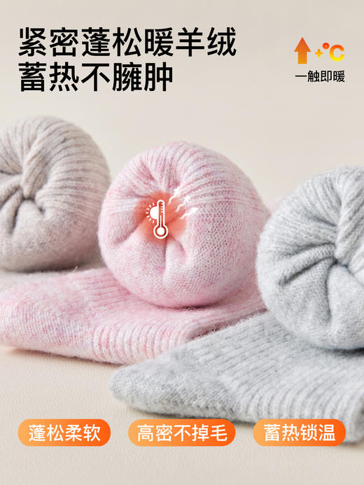 原价39.9 限时折扣23.9元【体慕】羊毛袜子女秋冬款中筒袜加厚保暖睡眠防臭月子袜配勃肯鞋堆堆长袜 商品图3