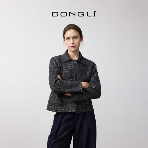 东黎 • 你本珍贵 女士秋季皮领短款大衣 5308 商品图2