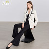 AD高端气质女神范职业装套装女2025新款黑色微喇裤撞色西服两件套 商品缩略图2