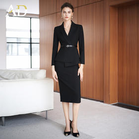 AD职场女神范套装高端黑色气质工作服2025秋季新款经理公务员正装