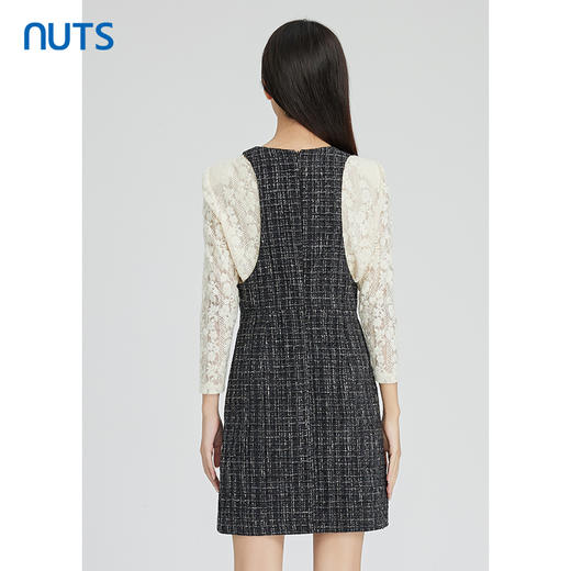 NUTS商场同款设计感小众气质蕾丝背带长袖连衣裙套装女242103356 商品图4