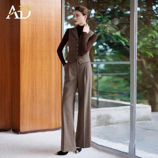 AD法式复古西装马甲女2025新款秋冬高级感修身英伦上衣羊毛马甲 商品图2