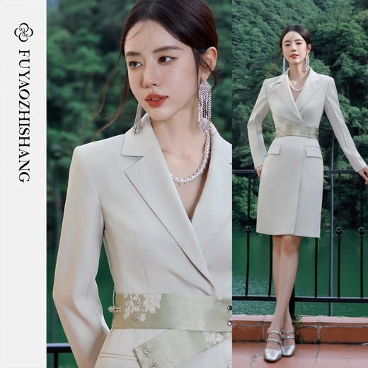 FUYAO扶摇 新中式醋酸连衣裙女2025新款秋季国风高级感女神范裙子 商品图4