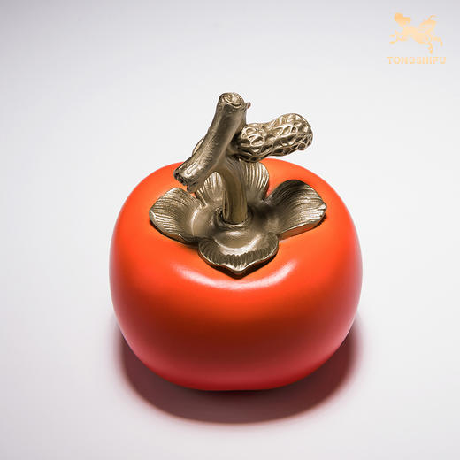 铜师傅《喜事发生》客厅桌面铜柿子摆件 家居装饰品 乔迁礼物 商品图2