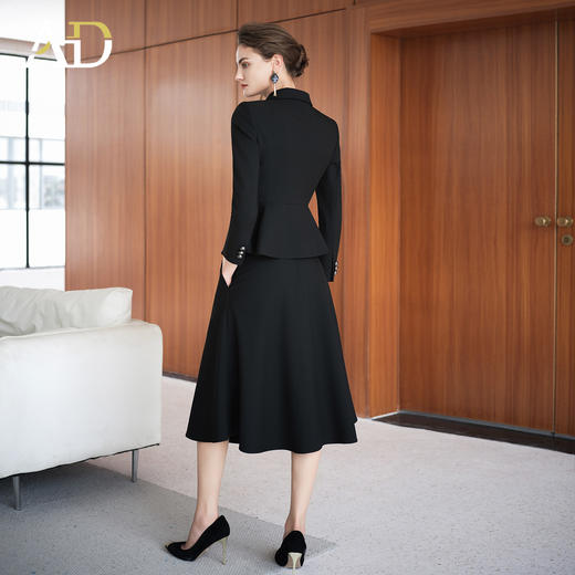 AD黑色高级感银丝细闪西装伞裙女2025新款单排扣西服两件套名媛风 商品图4