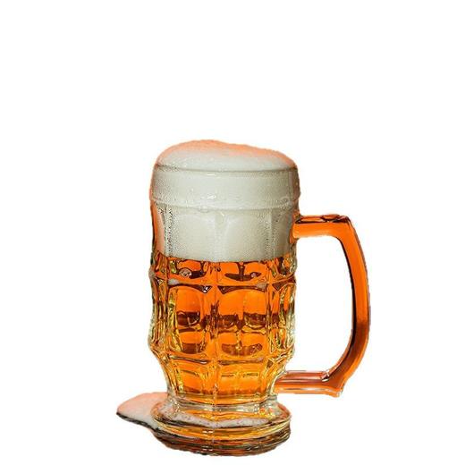「品饮生活！莫吉托啤酒杯」加厚玻璃啤酒扎啤杯大容量带把酒吧烧烤饭店加厚酒杯大号玻璃茶杯餐饮用具 商品图4