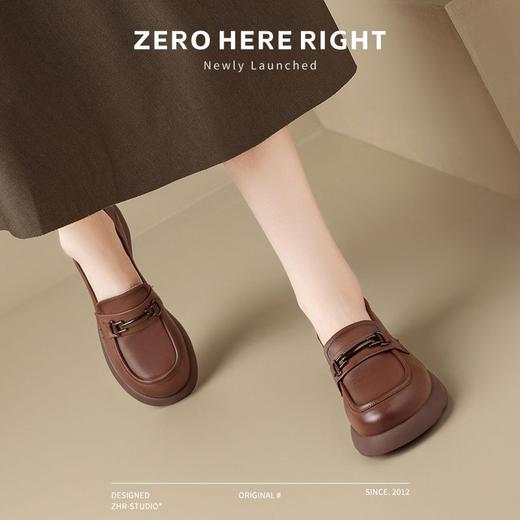 ZHR则则头层皮复古优雅乐福鞋女鞋2025新款金属衔扣百搭小皮鞋 商品图9