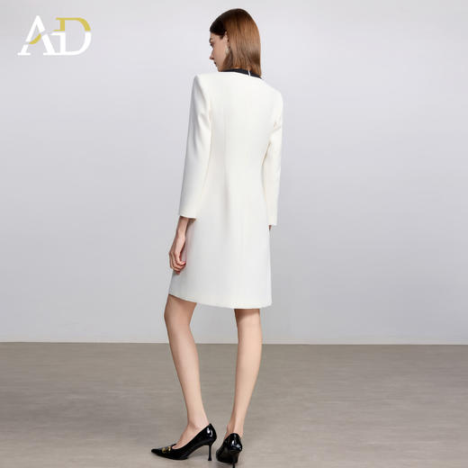 AD法式小资连衣裙女秋季2025新款黑白撞色西装裙极简高级感穿搭 商品图4
