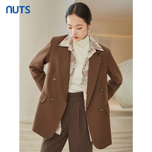 NUTS商场同款春秋款时尚通勤气质宽松直筒百搭西装外套女2I3048015 商品图1