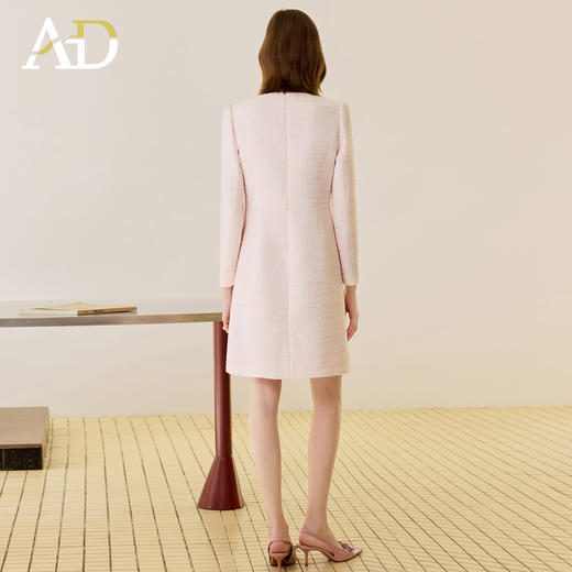 AD法式小香风圆领连衣裙女2025新款气质优雅通勤裙职场面试工作服 商品图4