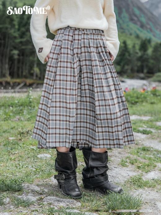 早乙女惠子saotome/STMBQ13647/百褶格子裙 商品图0