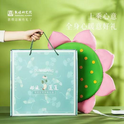敦煌研究院好运莲莲艾草热敷坐垫养生加热办公室送女生生日礼物 商品图4