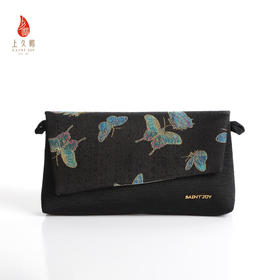 SAINTJOY/上久楷宋锦斜背包 晴春蝶戏图 彩黑金 XB3B095208001