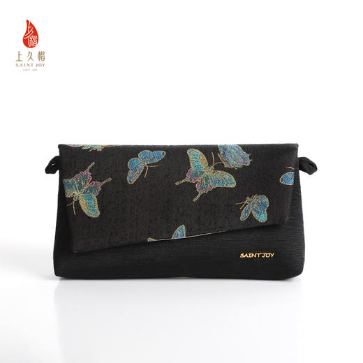 SAINTJOY/上久楷宋锦斜背包 晴春蝶戏图 彩黑金 XB3B095208001 商品图0