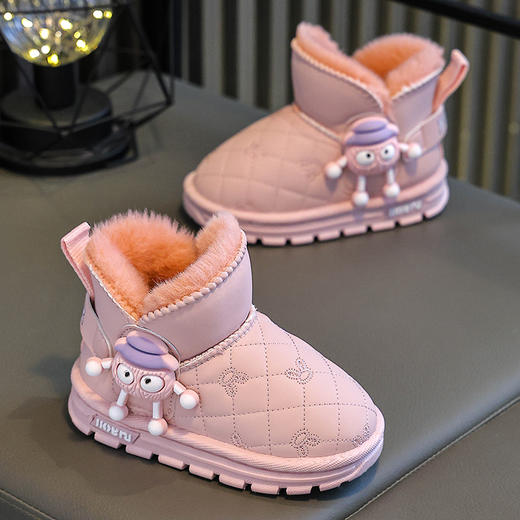 小黄鸭冬季新款雪地靴防水防滑保暖棉鞋加绒加厚休闲潮流棉靴子26-37（尺码偏小拍的一码） 商品图2