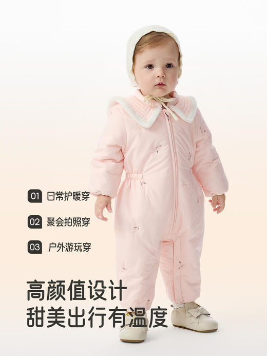 英氏婴儿爬服宝宝哈衣冬季三防夹棉A类长袖连体衣YRHAJ4R025A 商品图4