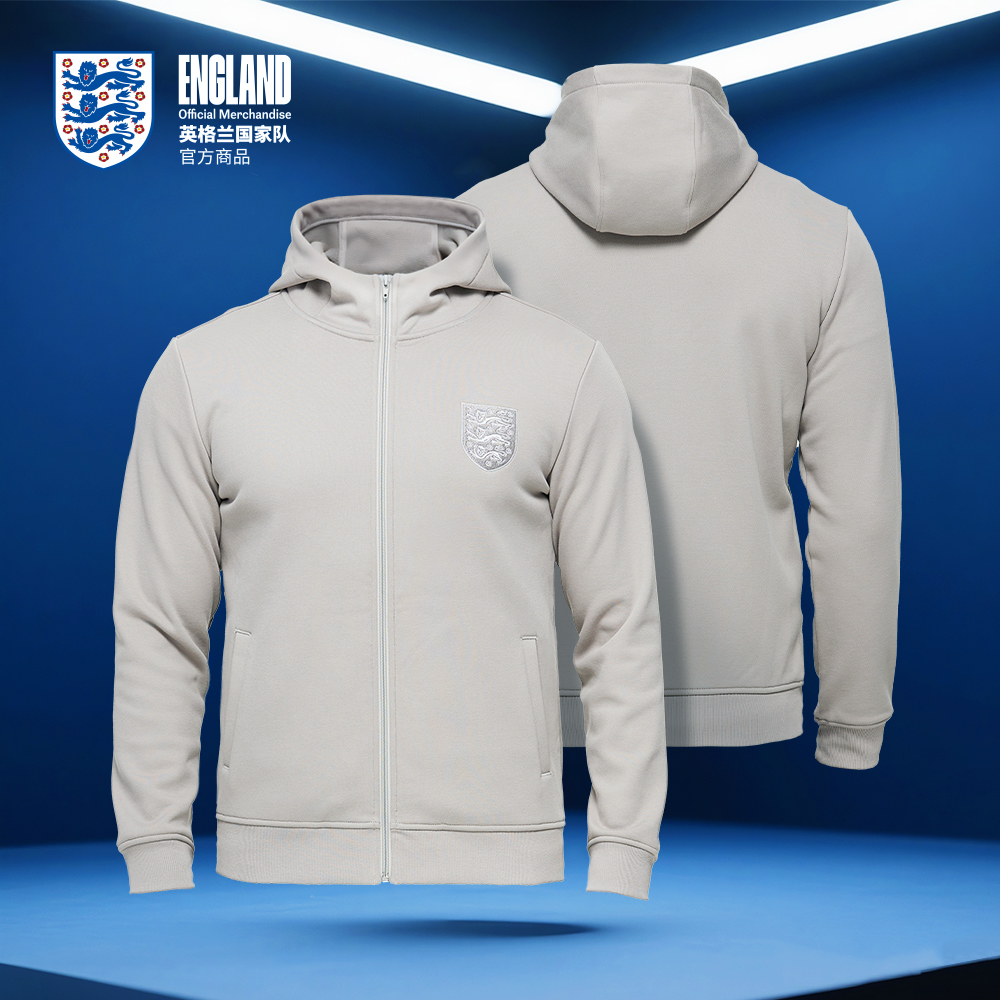 【官方正版】英格兰国家队 | 灰色连帽外套基础款简约百搭上衣