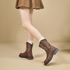 西遇西部刺绣牛仔靴女新款秋冬复古新疆美拉德短靴棕色马丁靴K2057159 商品缩略图4