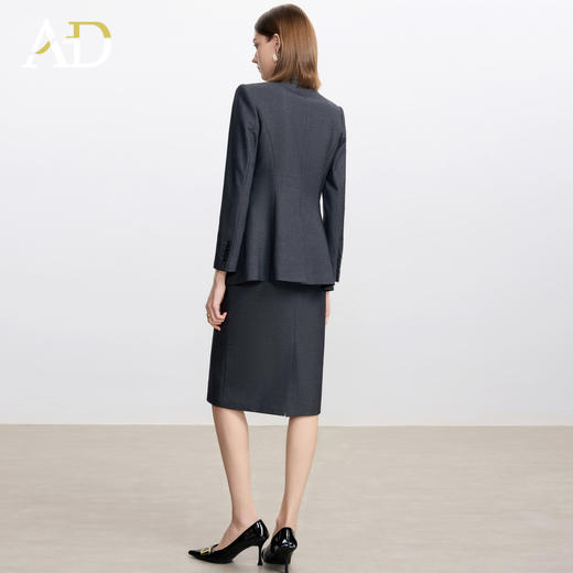 AD高级感碳灰色西装套装女2025新款气质名媛范职业装天丝羊毛半裙 商品图4