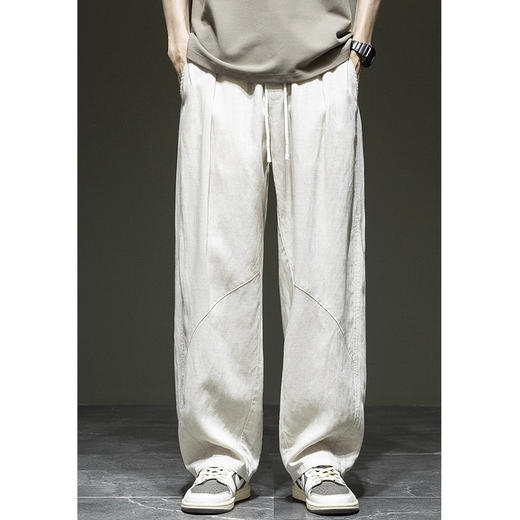 裁缝学苑MS12潮流百搭亚麻休闲裤纸样男士宽松直筒裤子打版裁剪样板 商品图5