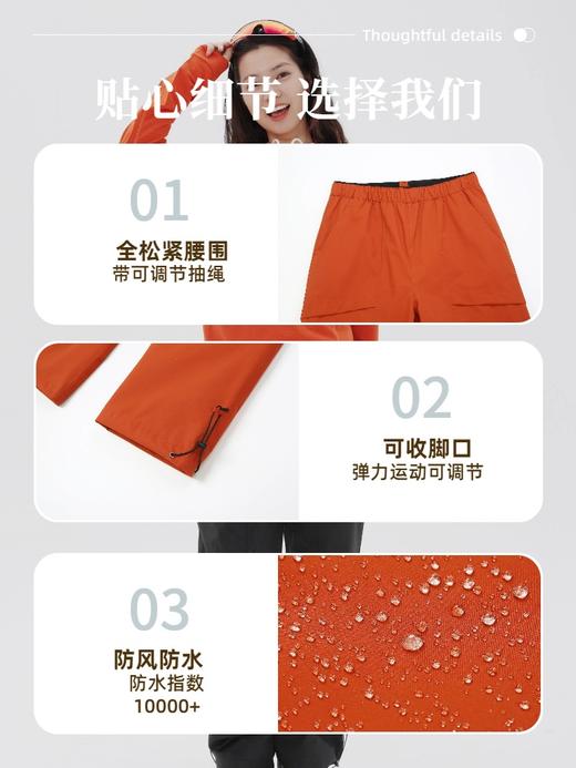 纳趣户外东北冲锋裤防水10000+保暖加绒抓绒软壳裤情侣款防风滑雪裤 商品图5