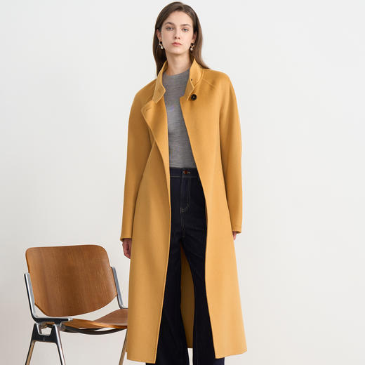 EITIE爱特爱冬季新款气质立领通勤收腰显瘦羊毛羊绒毛呢大衣8014714 商品图1