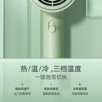 飞科（FLYCO）博锐电吹风机吹头发家用大功率不伤发便携护发吹风筒女士宿舍用 翡翠绿PH1628 /家用电器 /个护健康 /电吹风 商品图6