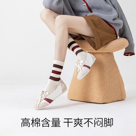 条纹日系穿搭中筒女袜 商品图2