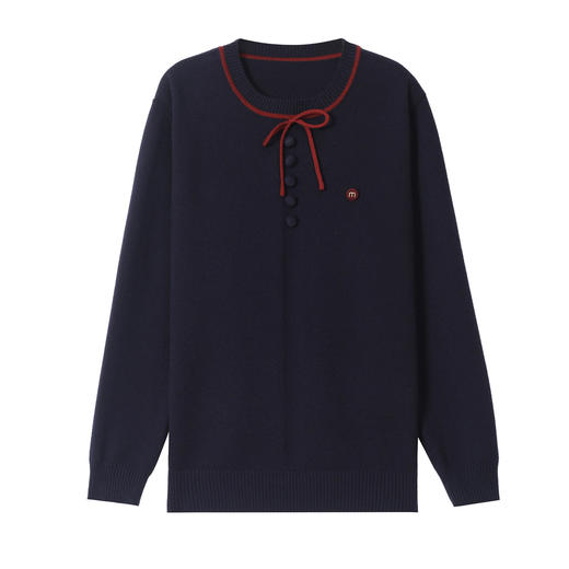 CC 28-1590蝴蝶结圆领针织衫气质上衣 商品图4