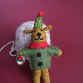 北京仓｜Felt So Good-Bernard the Dog-圣诞小狗 伯纳德 羊毛毡 挂件［英国设计师］