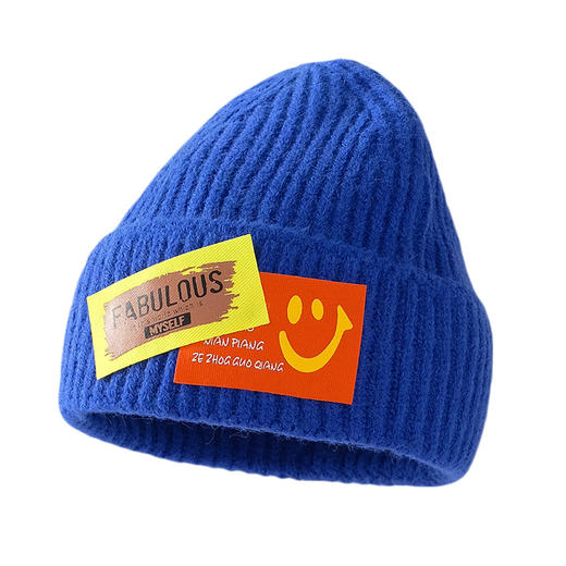 【绚丽克莱因蓝宝宝帽】秋冬新韩版儿童帽子男女童防风护耳保暖针织帽围巾 商品图4