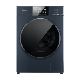 松下 洗衣机 XQG100-E186 10KG  滚筒 变频 一级能效 前开式 下排水 天幕蓝