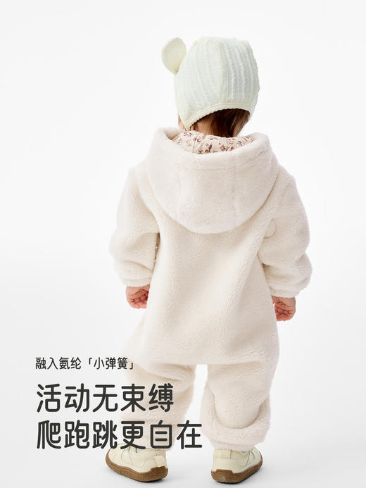 英氏婴儿连体衣秋冬季保暖女童衣服加绒加厚防寒哈衣YRHFJ4R026A 商品图3